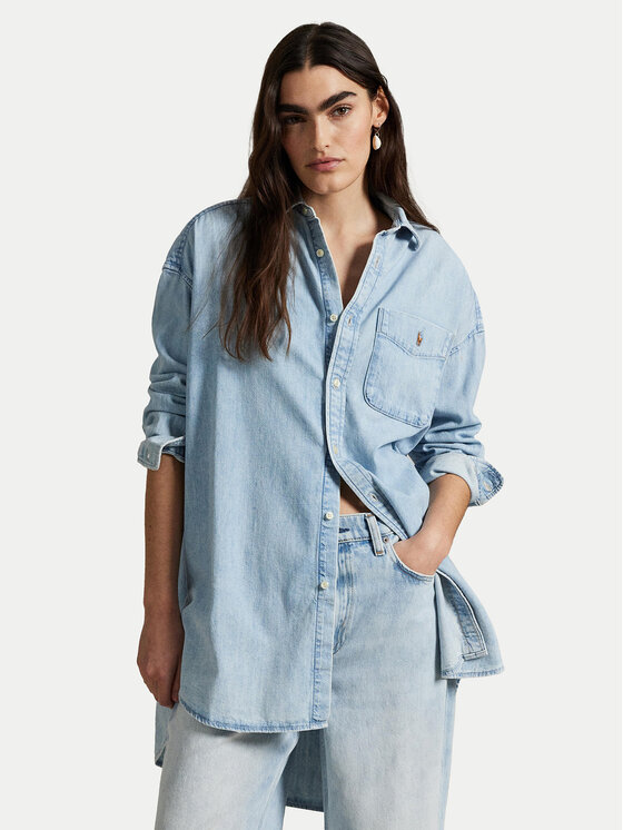 Dámská džínová košile Polo Ralph Lauren, Velikost:M, Barva: Modrá, 211964726001