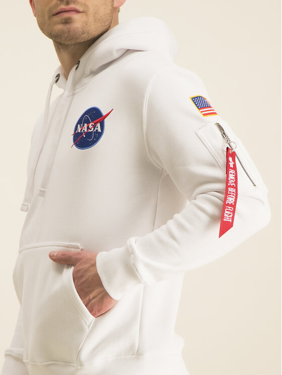 Felpa on sale bianca nasa