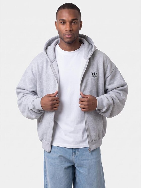 Jigga Wear Jigga Wear Bluza Szeroka luźna 132520 Szary Regular Fit