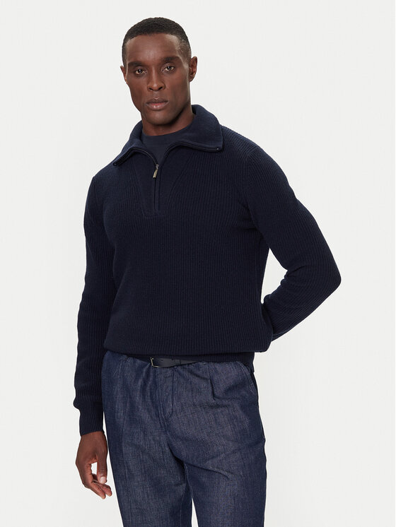Bugatti Bugatti Pullover 7500-85566D Dunkelblau Regular Fit