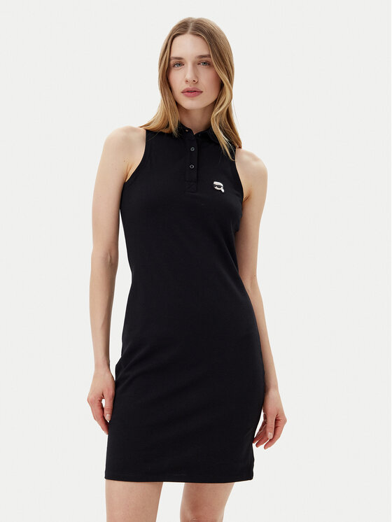KARL LAGERFELD KARL LAGERFELD Hétköznapi ruha A2W13041 Fekete Slim Fit