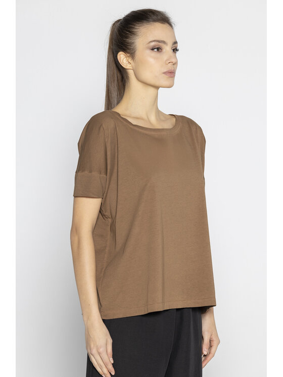 Deni Cler Milano Deni Cler Milano T-Shirt T-DC-T205-E2-10-70-1 Brązowy Regular Fit