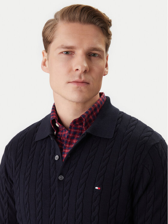 Tommy Hilfiger Tommy Hilfiger Pulover Classic MW0MW41955 Bleumarin Regular Fit