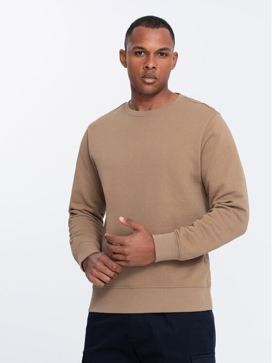 Ombre Ombre Mikina OM-SSBN-0175 Hnědá Regular Fit