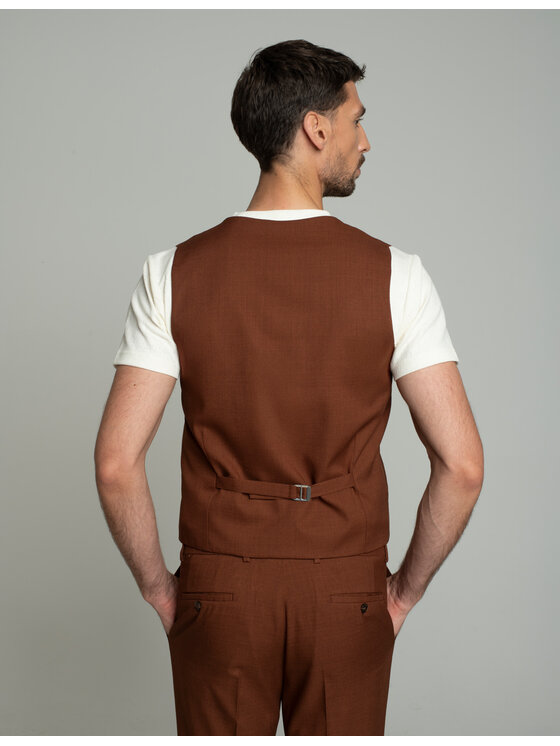 Borgio Borgio Kamizelka barzano_cg Miedziany Slim Fit