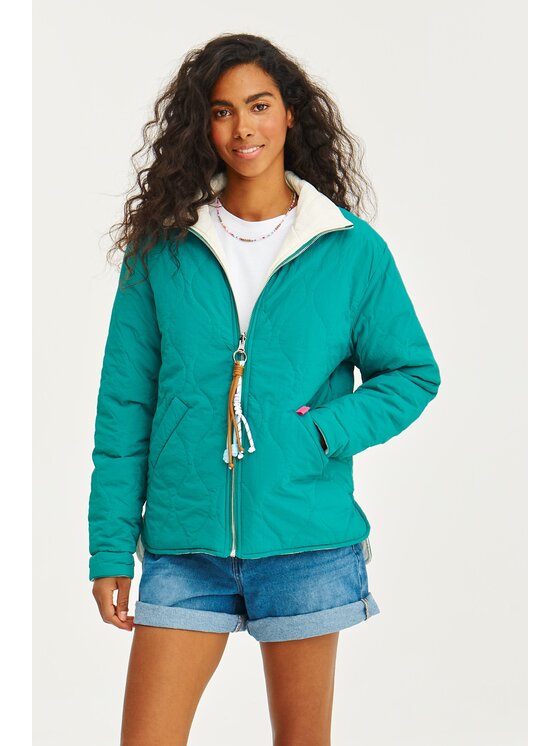 NAOKO NAOKO Bunda pro přechodné období Poppy Ocean Wave Tyrkysová Regular Fit