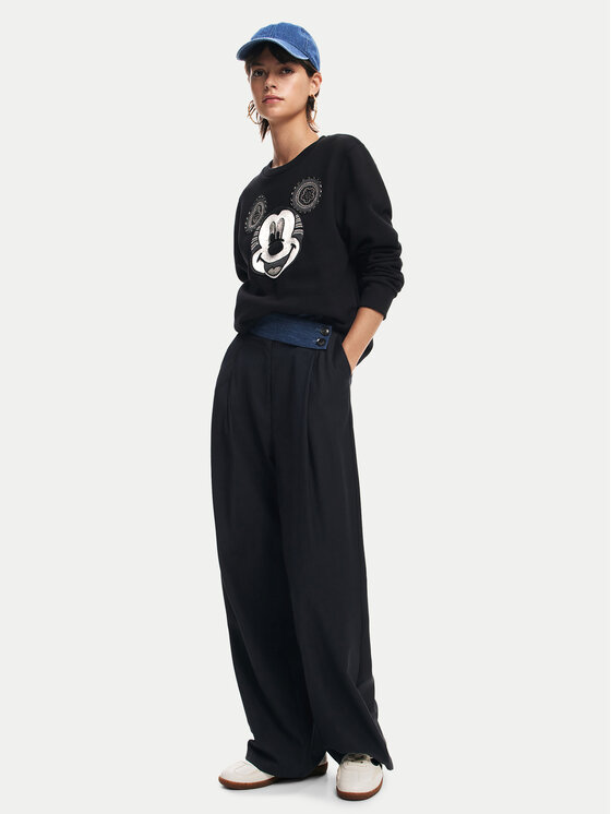 Desigual Desigual Суитшърт Mickey Yeah! 24WWSK10 Черен Regular Fit