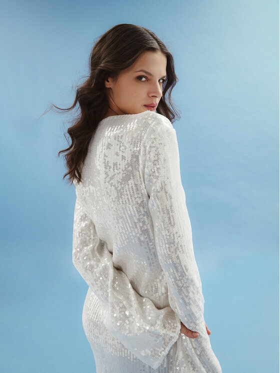 Patrizia Pepe Patrizia Pepe Φόρεμα κοκτέιλ 2A2709/A394-W366 Λευκό Regular Fit