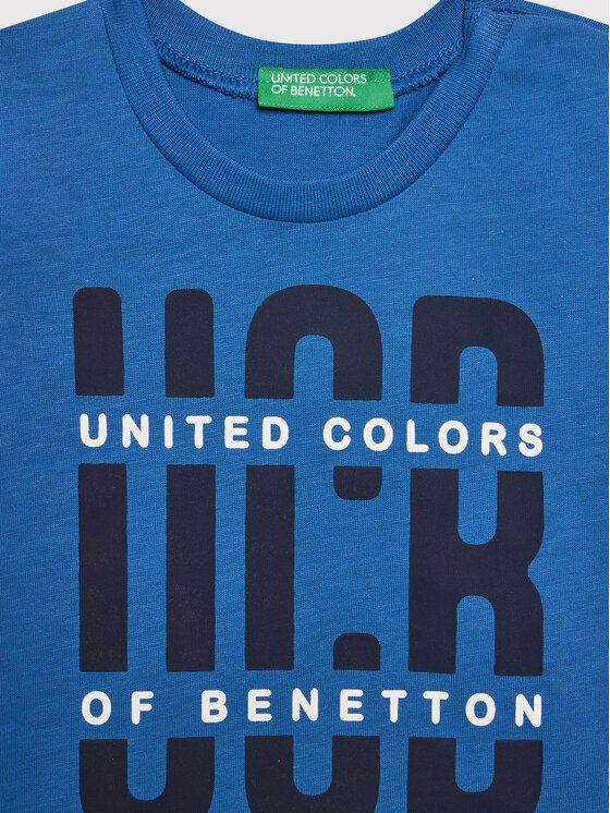 United Colors Of Benetton United Colors Of Benetton T-Shirt 3I1XG100G Niebieski Regular Fit