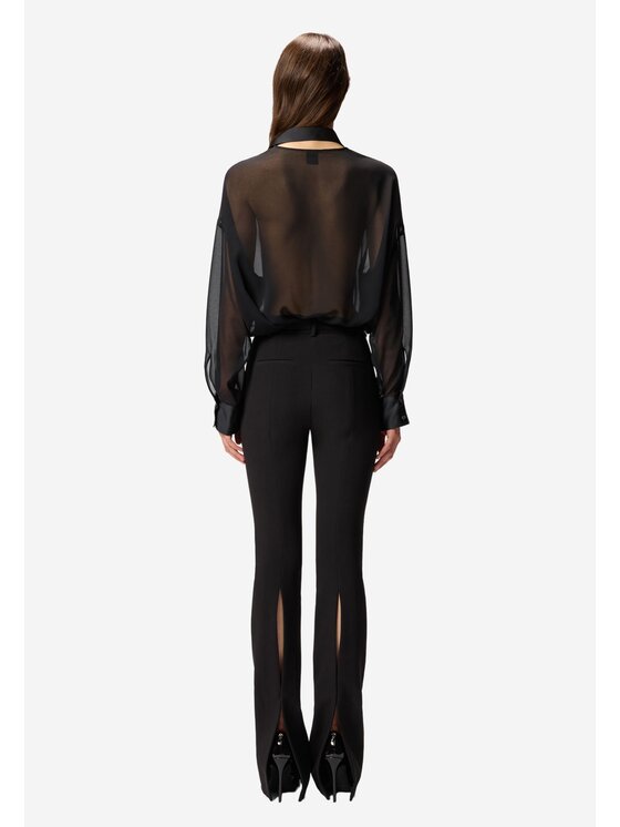 PINKO PINKO Koszula Marquilla camicia georgette Czarny Regular Fit
