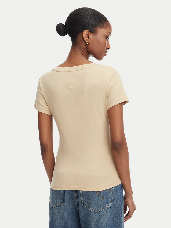 Tommy Jeans Tommy Jeans T-shirt DW0DW20458 Bež Slim Fit