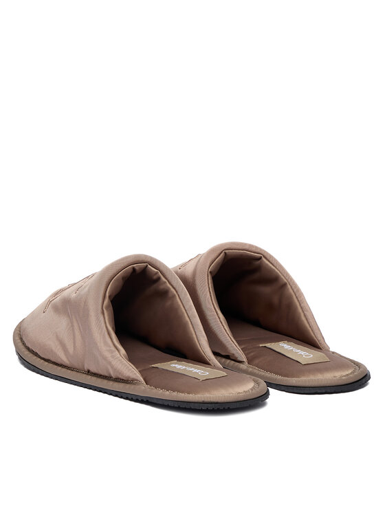 Calvin Klein Jeans Calvin Klein Jeans Kapcie Slipper Satin Moire YW0YW02053 Beżowy