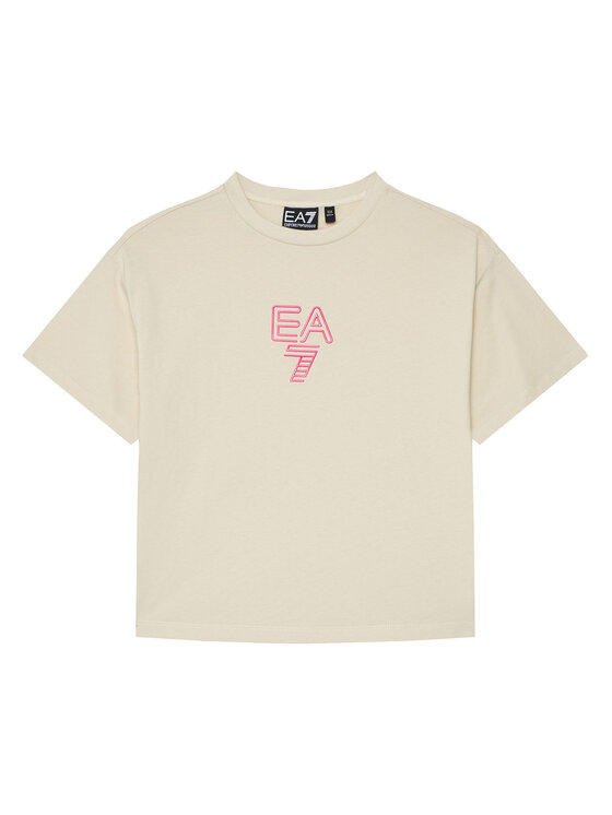 EA7 Emporio Armani T-Shirt 7G000042 AF12503 U1079 Beżowy Relaxed Fit
