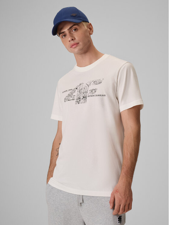 4F 4F T-Shirt CITY Biały Regular Fit