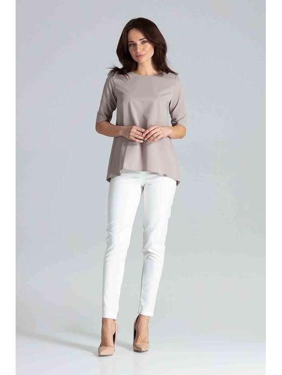 Lenitif Lenitif Blusa L002 Beige Regular Fit