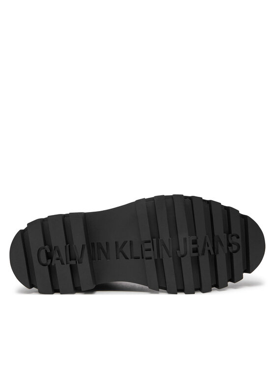 Calvin Klein Jeans Calvin Klein Jeans Kotníková obuv s elastickým prvkem Flatform Lace Up Boot Mg Lth YW0YW01544 Hnědá