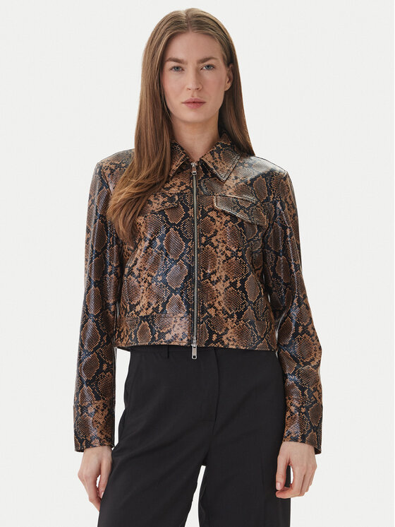 ONLY ONLY Μπουφάν από απομίμηση δέρματος Paris 15365492 Καφέ Regular Fit