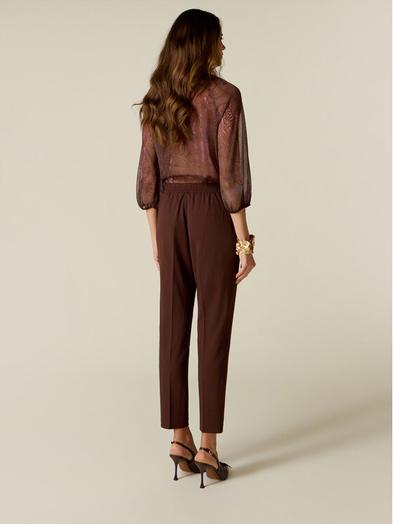 Oltre Oltre Pantaloni di tessuto P273J202580N022 Marrone Skin Fit