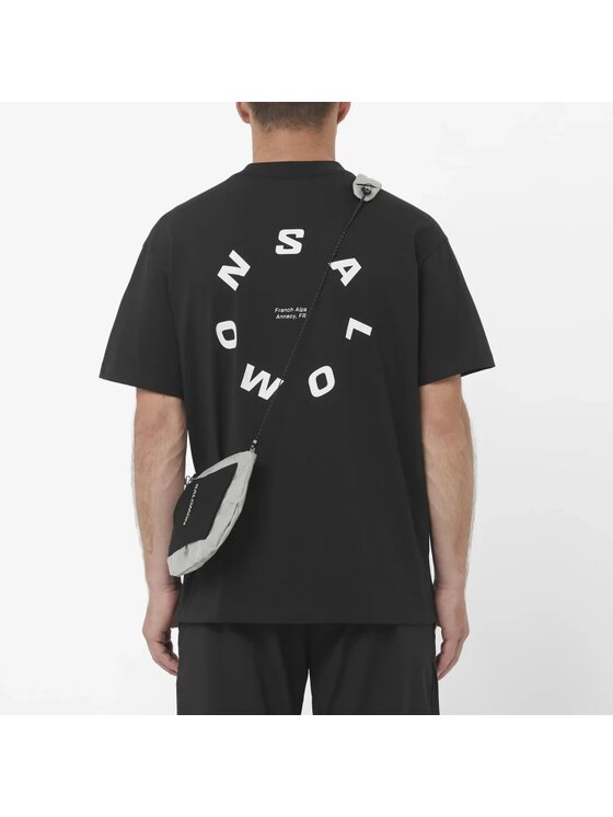 Salomon Salomon T-Shirt ROUND LOGO GRAPHIC Czarny Regular Fit