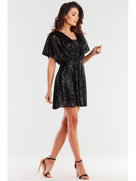Awama Awama Sukienka wieczorowa A488 Czarny Basic Fit
