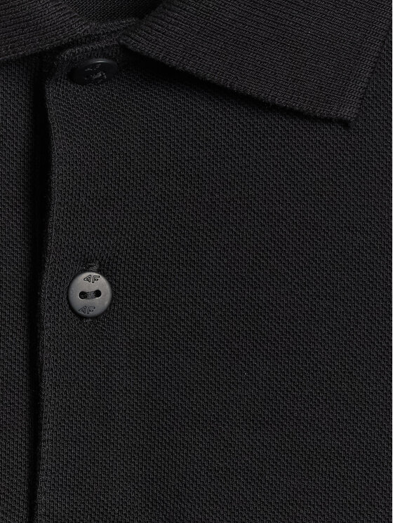 4F 4F Polo BASIC+ Czarny Regular Fit