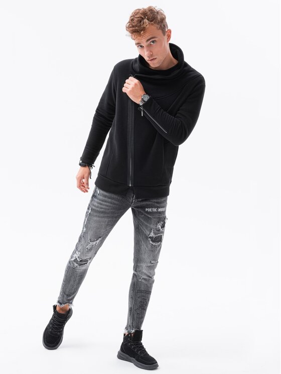 Ombre Ombre Mikina B1362 Černá Regular Fit