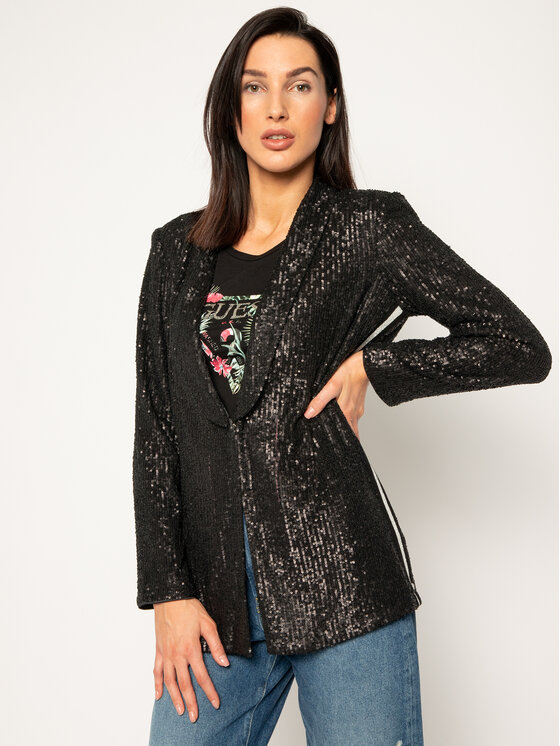 Guess Guess Sacou JENNIFER LOPEZ Sofia W02N22 K9NN0 Negru Regular Fit