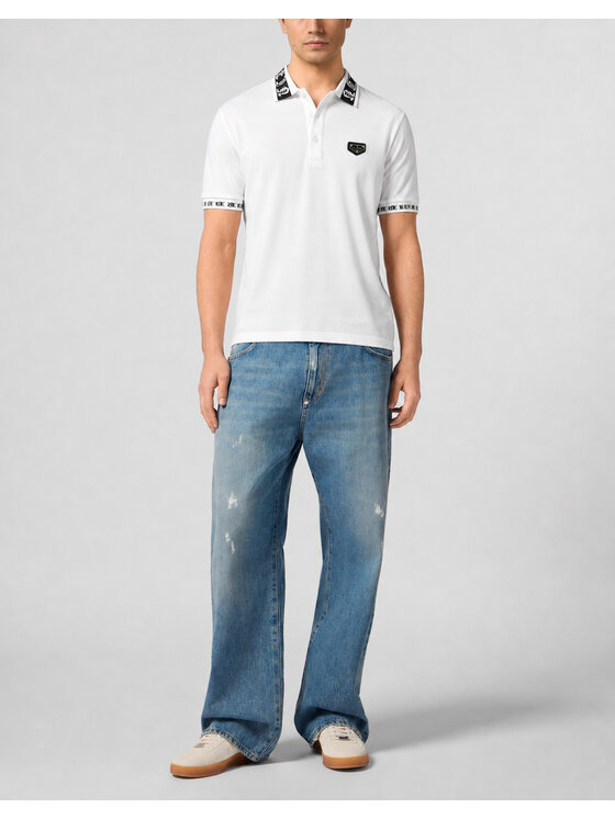 PHILIPP PLEIN PHILIPP PLEIN Polokošile 31653 Bílá Slim Fit
