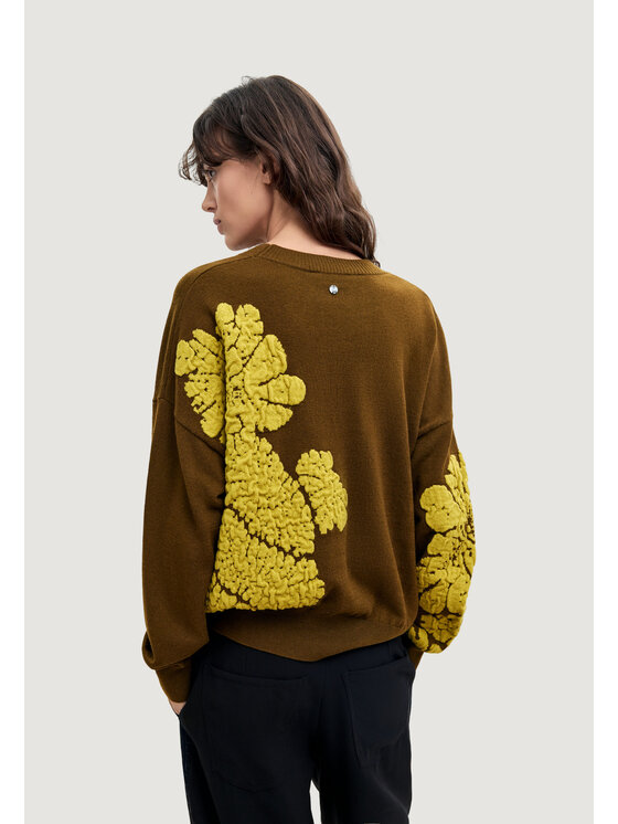 Desigual Desigual Πουλόβερ JERS_BUBBLES_LACROIX Πράσινο Casual Fit