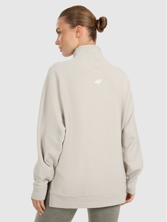 4F 4F Μπλούζα 4FWAW25TFSWF589-12S Ανοιχτό μπεζ Oversize