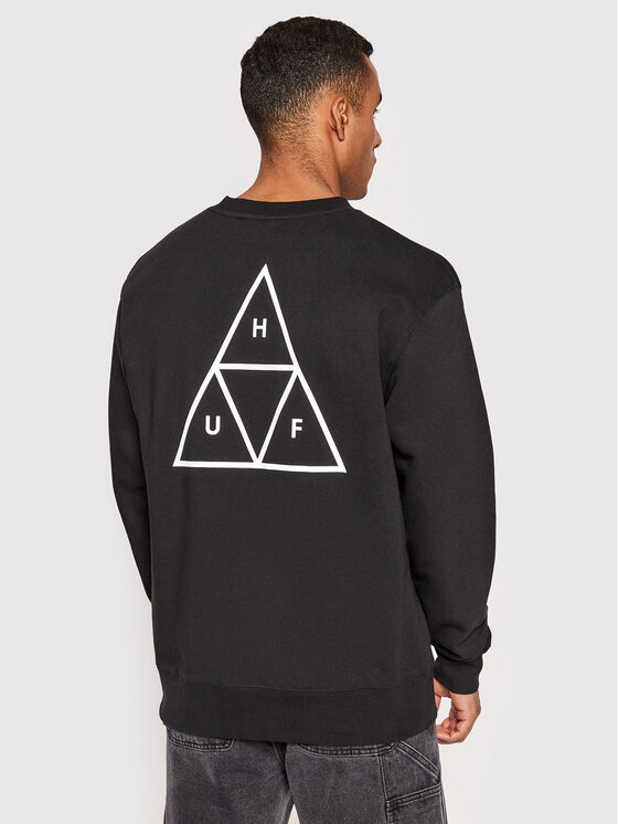HUF HUF Суитшърт Essentials Triple Triangle PF00492 Черен Regular Fit