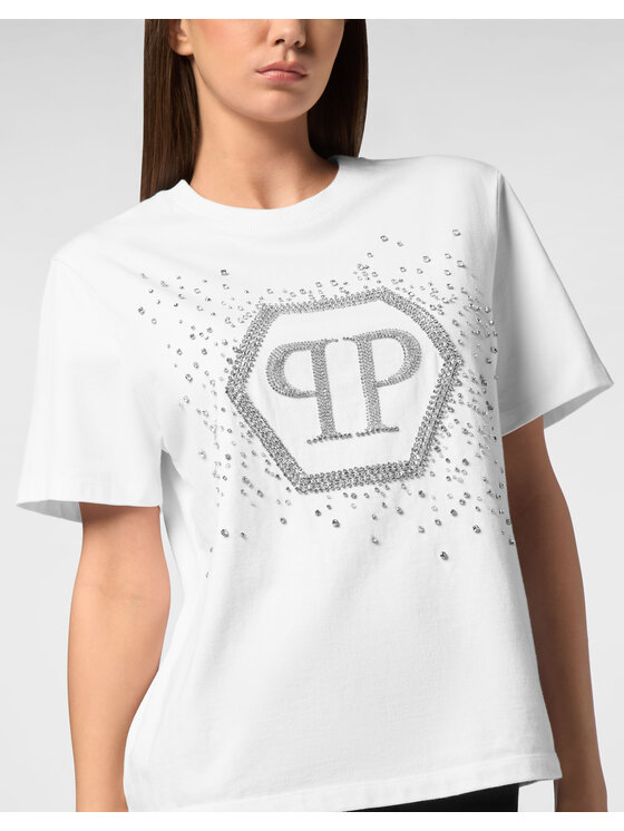 PHILIPP PLEIN PHILIPP PLEIN T-Shirt 23595 Biały Over Fit