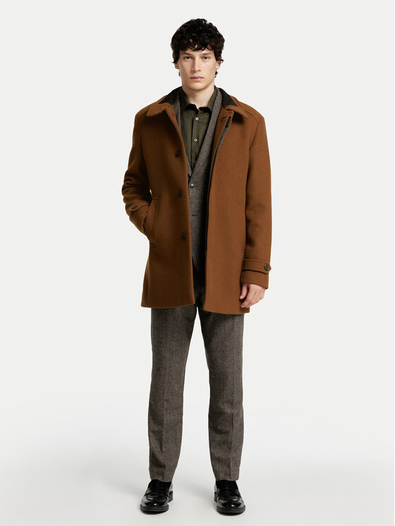 Selected Homme Selected Homme Vilnas mētelis 16094322 Brūns Regular Fit