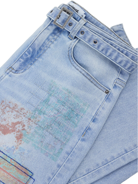 Desigual Desigual Τζιν Hawai 25SWDD13 Μπλε Mom Fit