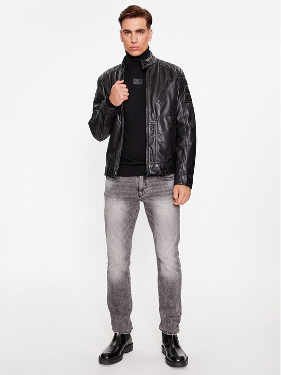 Armani Exchange Armani Exchange Гольф 6RZM5C ZMM9Z 1200 Чорний Regular Fit