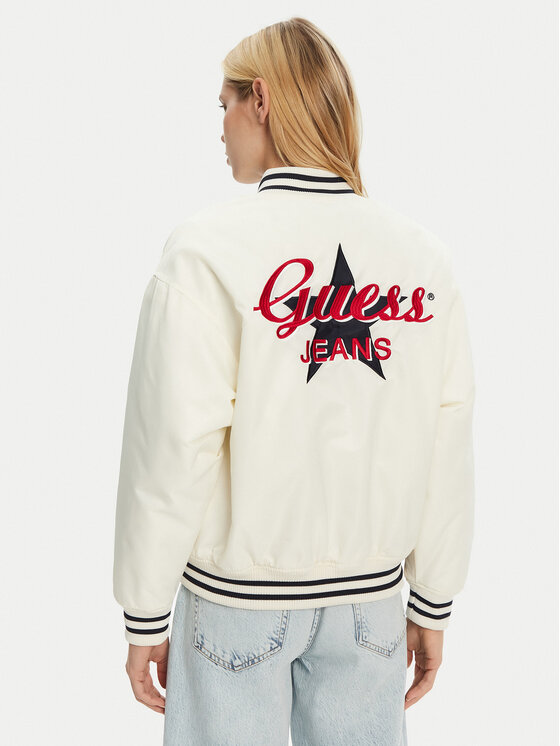 Guess Jeans Guess Jeans Geacă bomber W5RL43 WHAA2 Bej Regular Fit