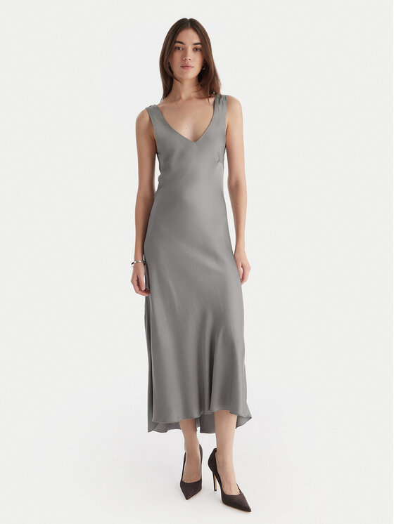 ViCOLO ViCOLO Koktejlové šaty TF0247 Šedá Regular Fit