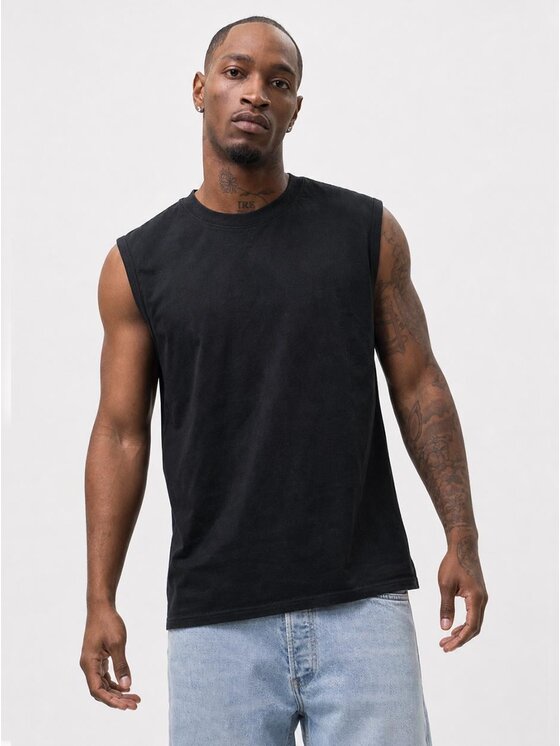 MyStars MyStars Tank top Klasyczna bez logo 132472 Czarny Regular Fit