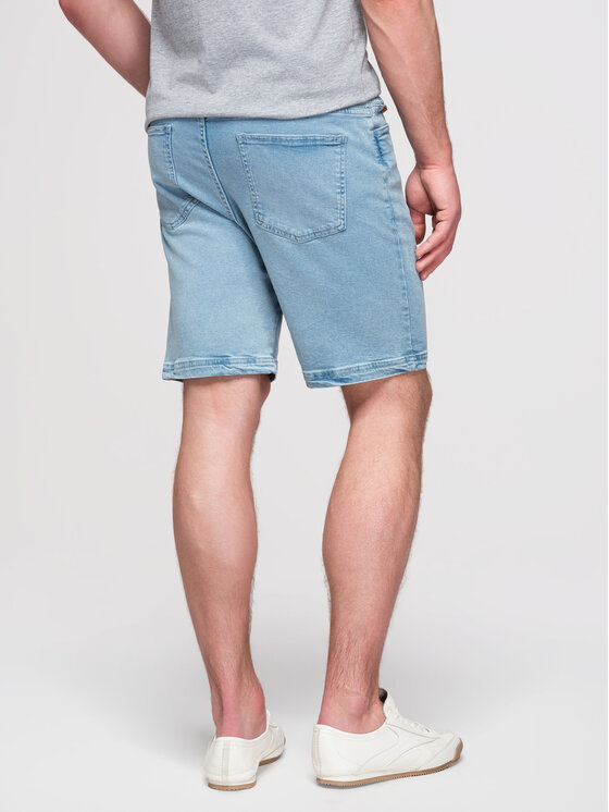 Ombre Ombre Džínové šortky OM-SRDS-0192 Světle modrá Slim Fit