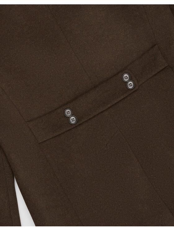 Borgio Borgio Płaszcz wełniany rivara_br Brązowy Slim Fit