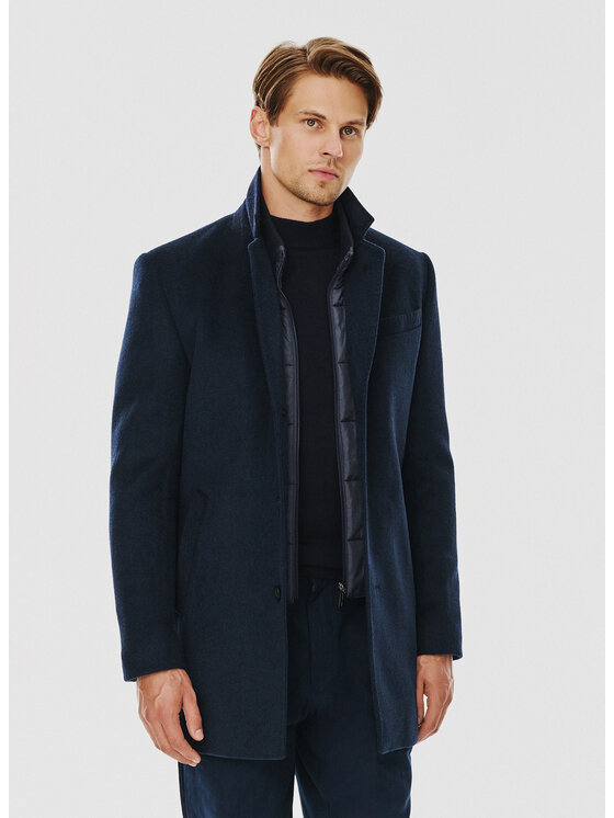 Pako Lorente Pako Lorente Płaszcz P24WF-7X-006 Granatowy Classic Fit