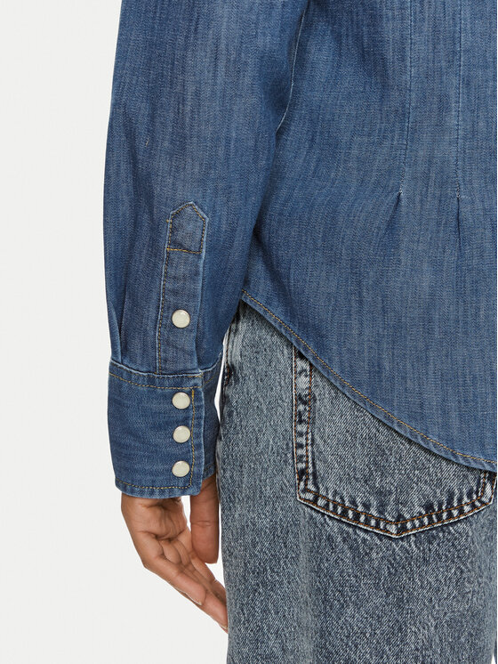 Wrangler Wrangler Koszula jeansowa 112356470 Niebieski Slim Fit