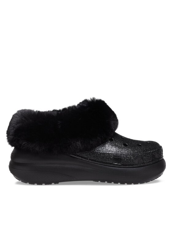 Crocs Papuče Crocs Furever Crush Crystal Glitter 208974 Čierna