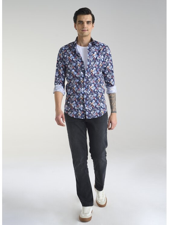 Pako Lorente Pako Lorente Koszula P24SF-1X-016 Granatowy Slim Fit