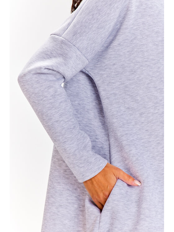 Awama Awama Úpletové šaty A609 Šedá Basic Fit