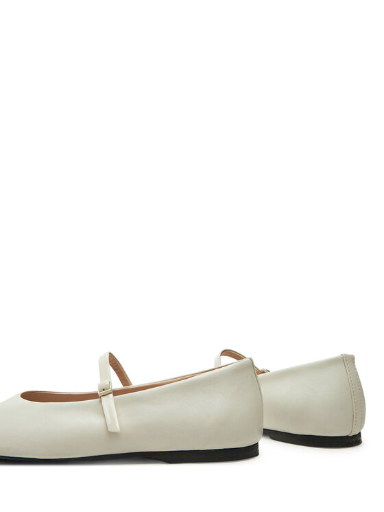 Calvin Klein Calvin Klein Balerinke Mary Jane Ballerina - Lth HW0HW02307 Écru
