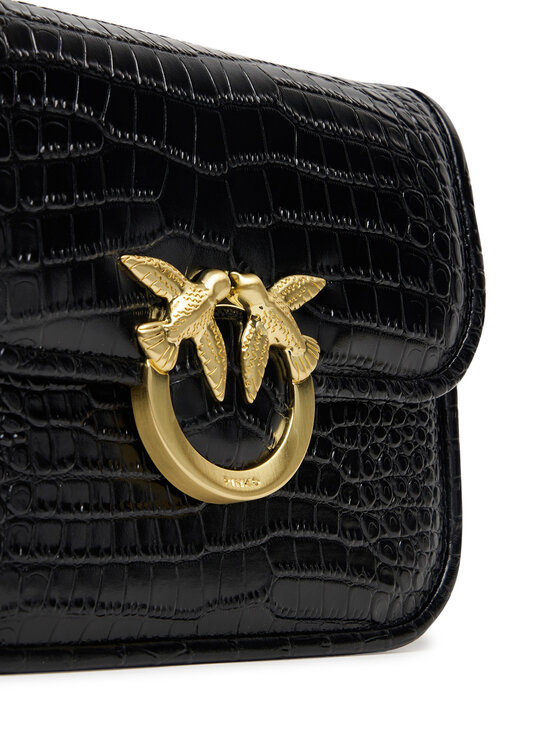 PINKO PINKO Ročna torba Love Box Bag Fl Mini AI 25-26 PLTT 104297 A2OH Črna