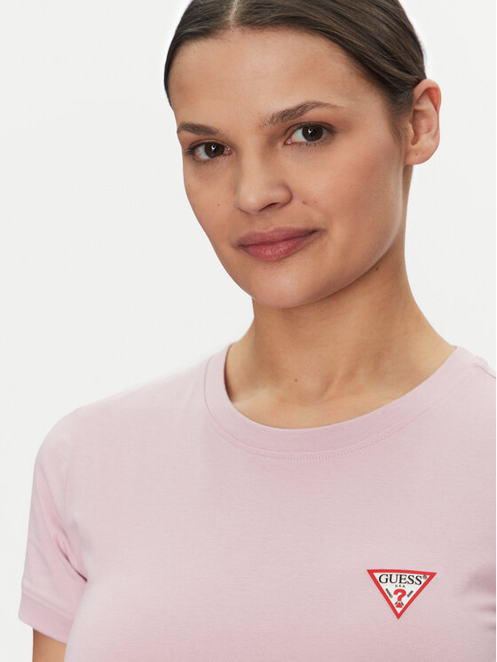 Guess Guess T-krekls W2YI44 J1314 Rozā Slim Fit