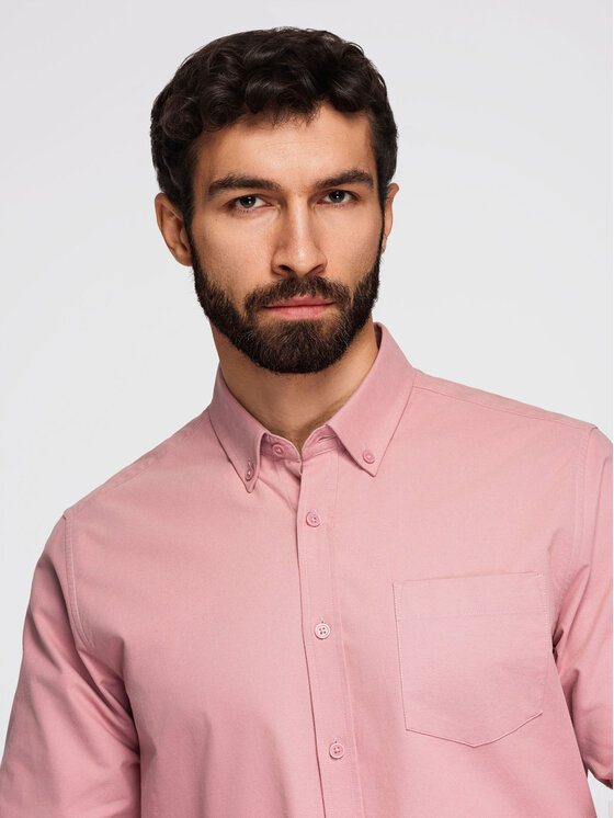 Ombre Ombre Koszula K700 Różowy Regular Fit