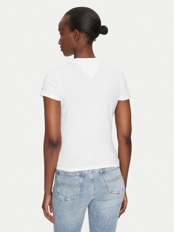 Tommy Jeans Tommy Jeans Majica Romance DW0DW21342 Écru Slim Fit